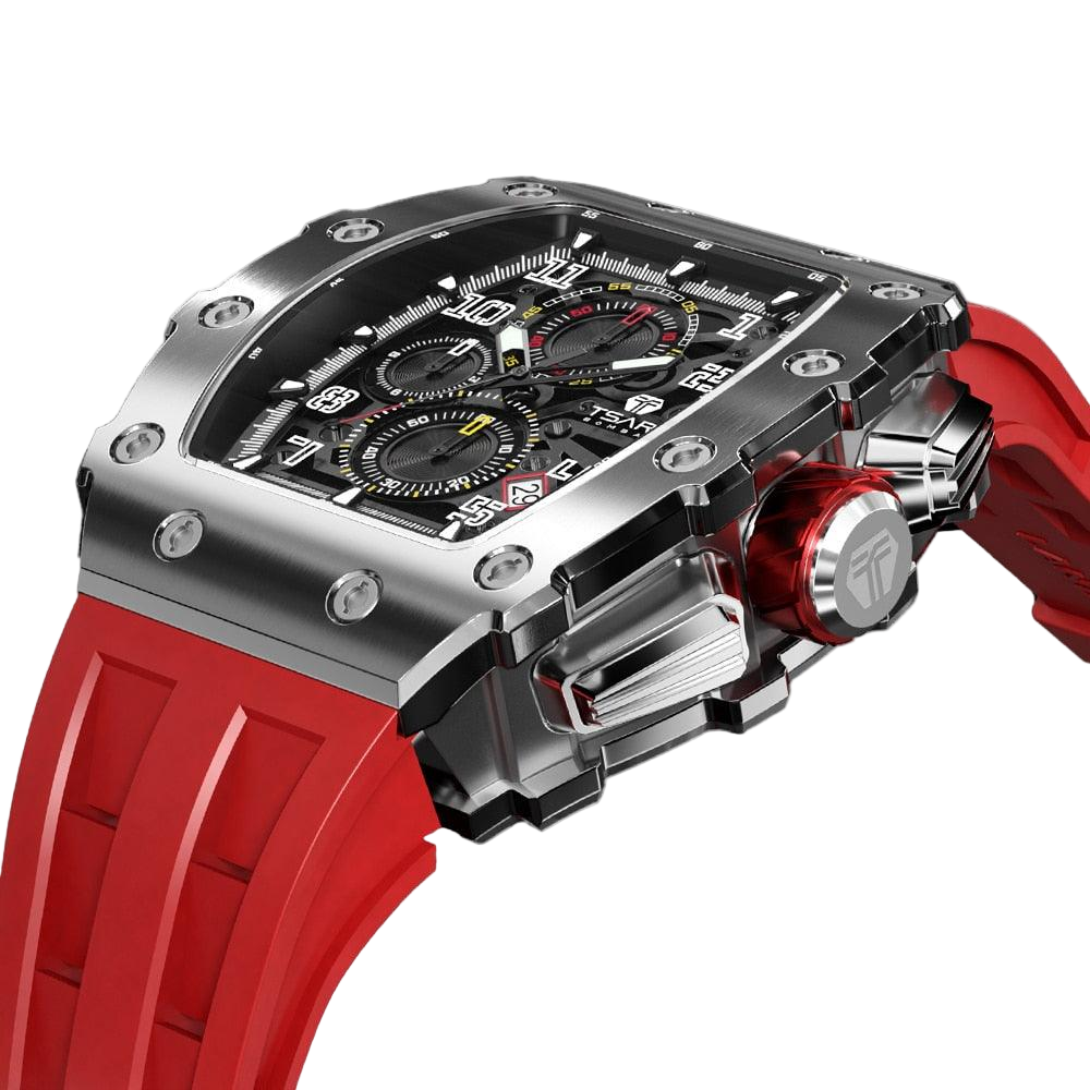 TSAR BOMBA Luxury Tonneau Clock 50M Waterproof Stainless Steel Carauana Store