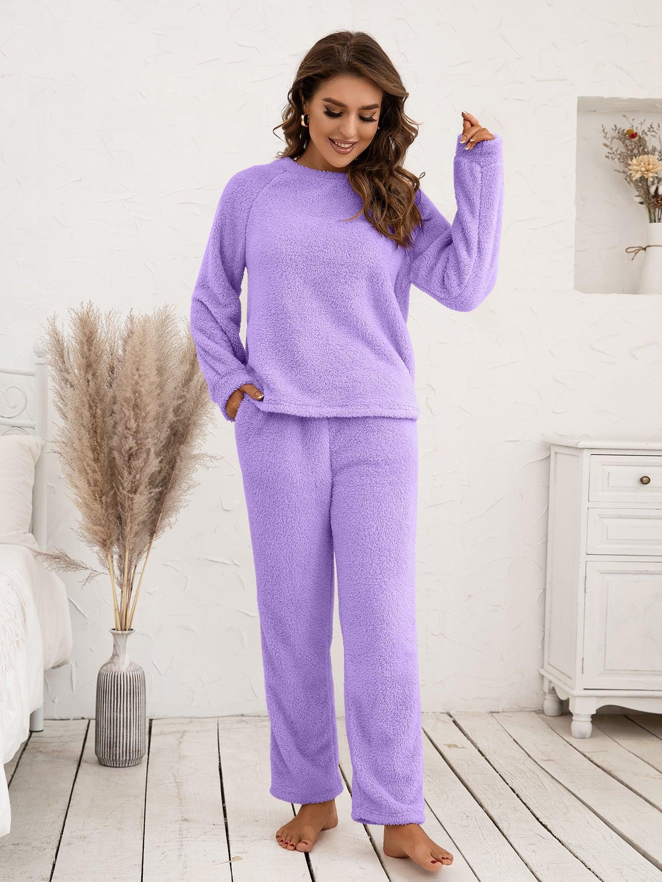 Teddy Long Sleeve Top and Pants Lounge Set Carauana Store