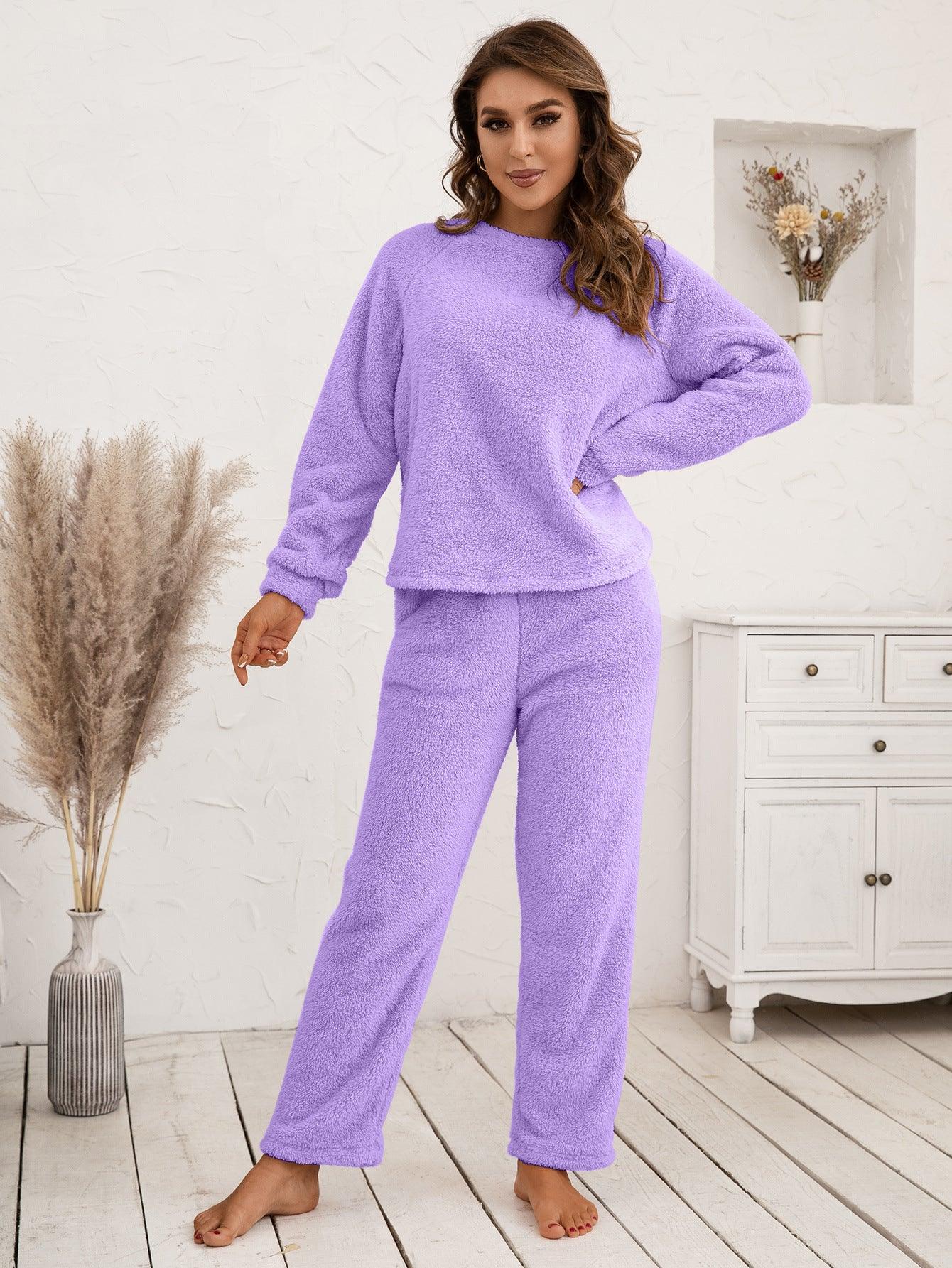 Teddy Long Sleeve Top and Pants Lounge Set Carauana Store