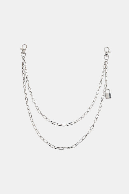 Double Layered Iron Chain Belt with Lock Charm Carauana Store