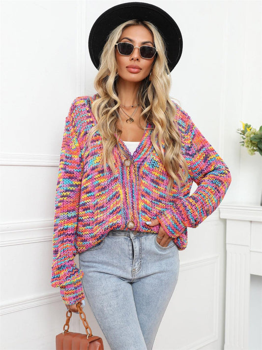 Angel Wings Button Up Dropped Shoulder Cardigan Carauana Store