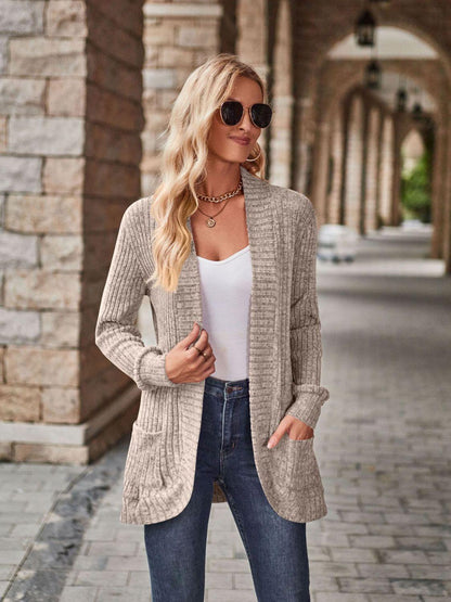 Open Front Cardigan with Pockets Carauana Store