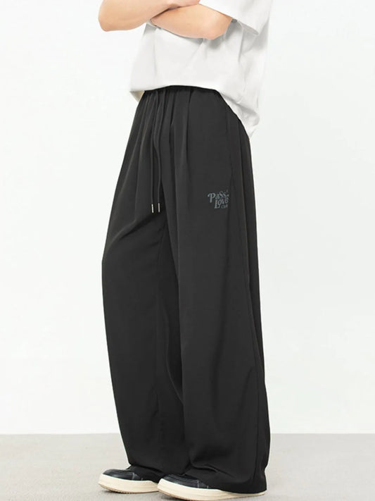 Men's Plus Size Drawstring Wide Leg Pants Carauana Store