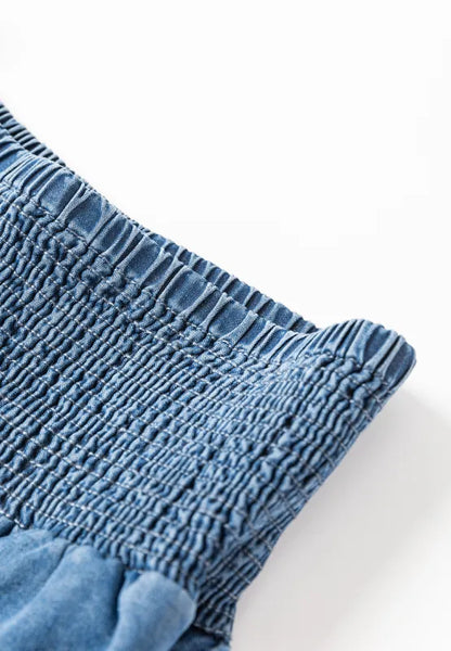 Smocked Wide Leg Jeans Carauana Store