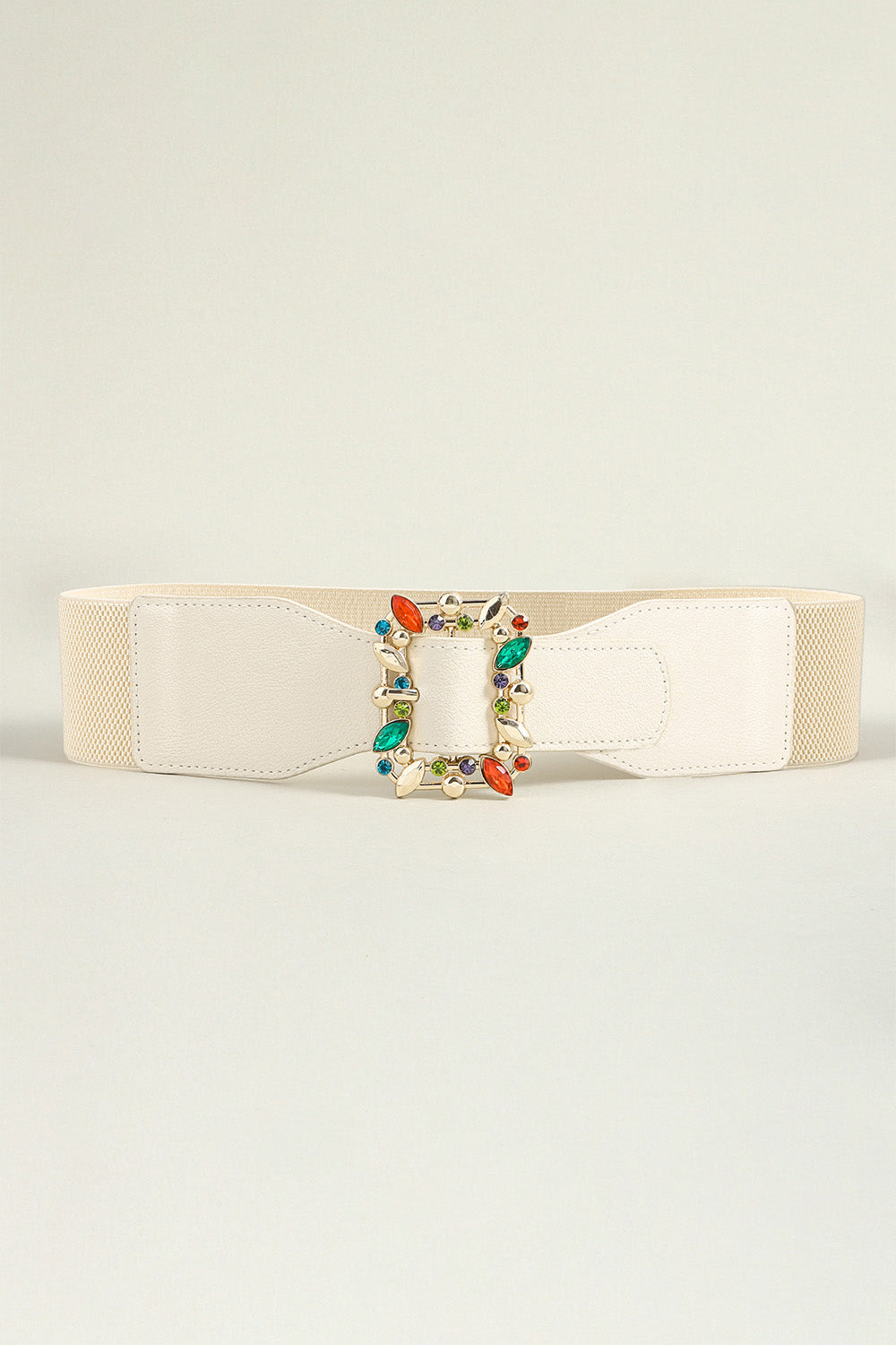 Multicolored Leaf Buckle Elastic Belt Carauana Store