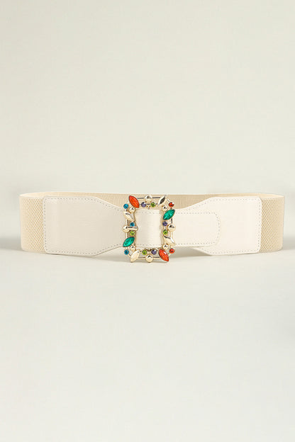 Multicolored Leaf Buckle Elastic Belt Carauana Store