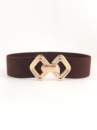 Geometric Buckle Elastic Wide Belt Carauana Store