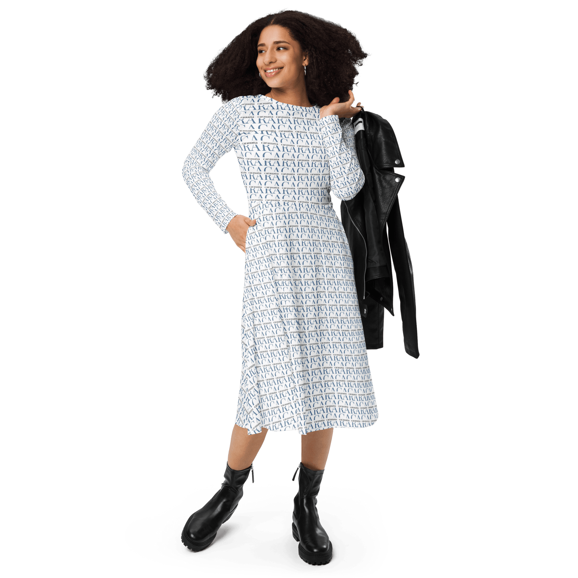 CARAUANA midi dress long sleeve Carauana Store
