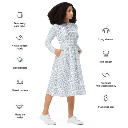 CARAUANA midi dress long sleeve Carauana Store