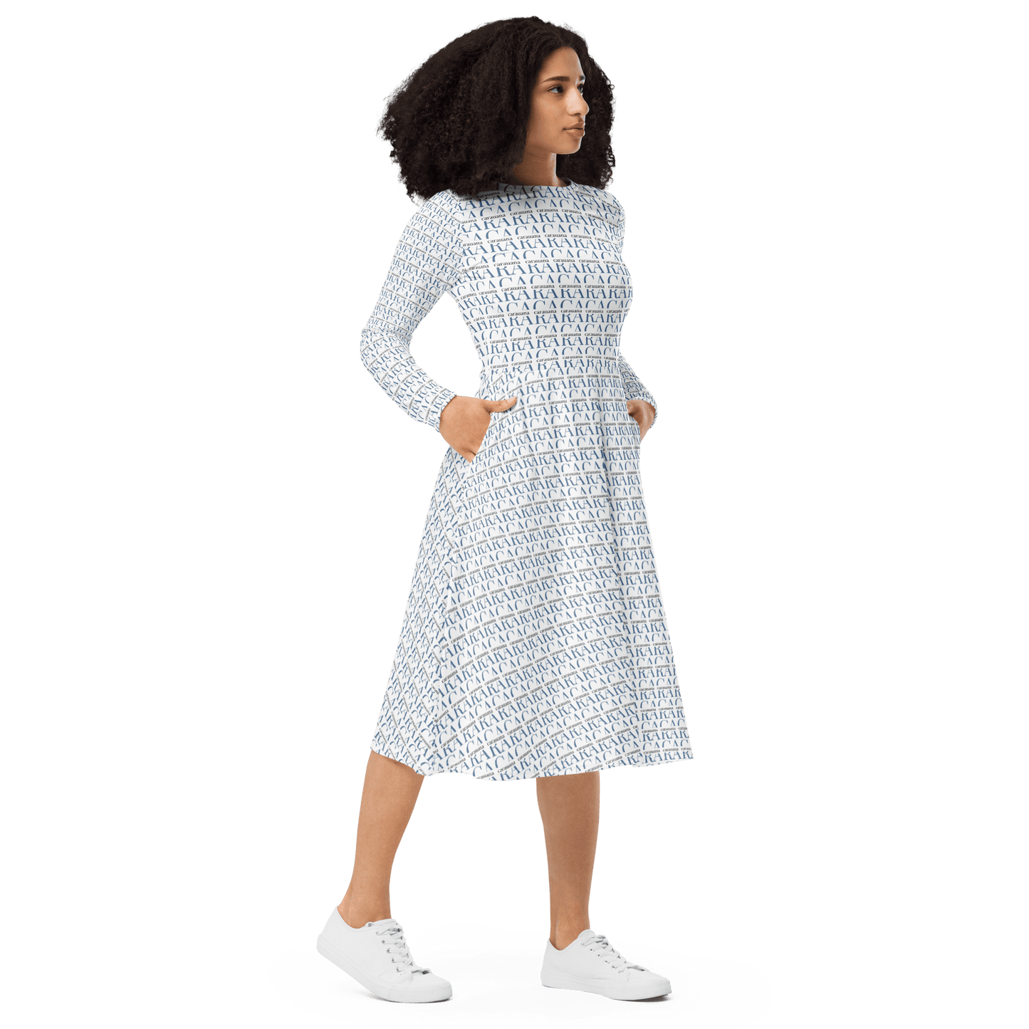 CARAUANA midi dress long sleeve Carauana Store