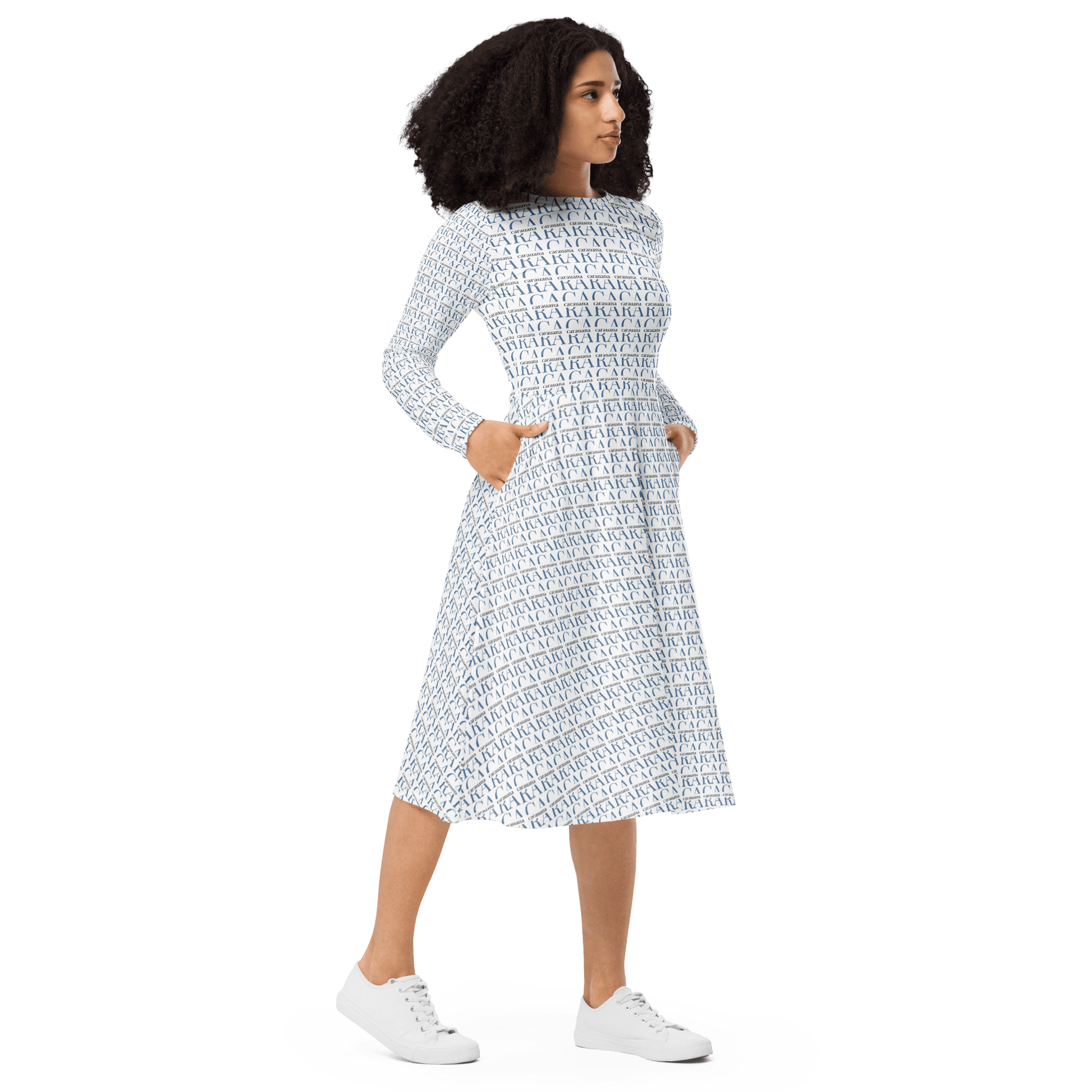 CARAUANA midi dress long sleeve Carauana Store