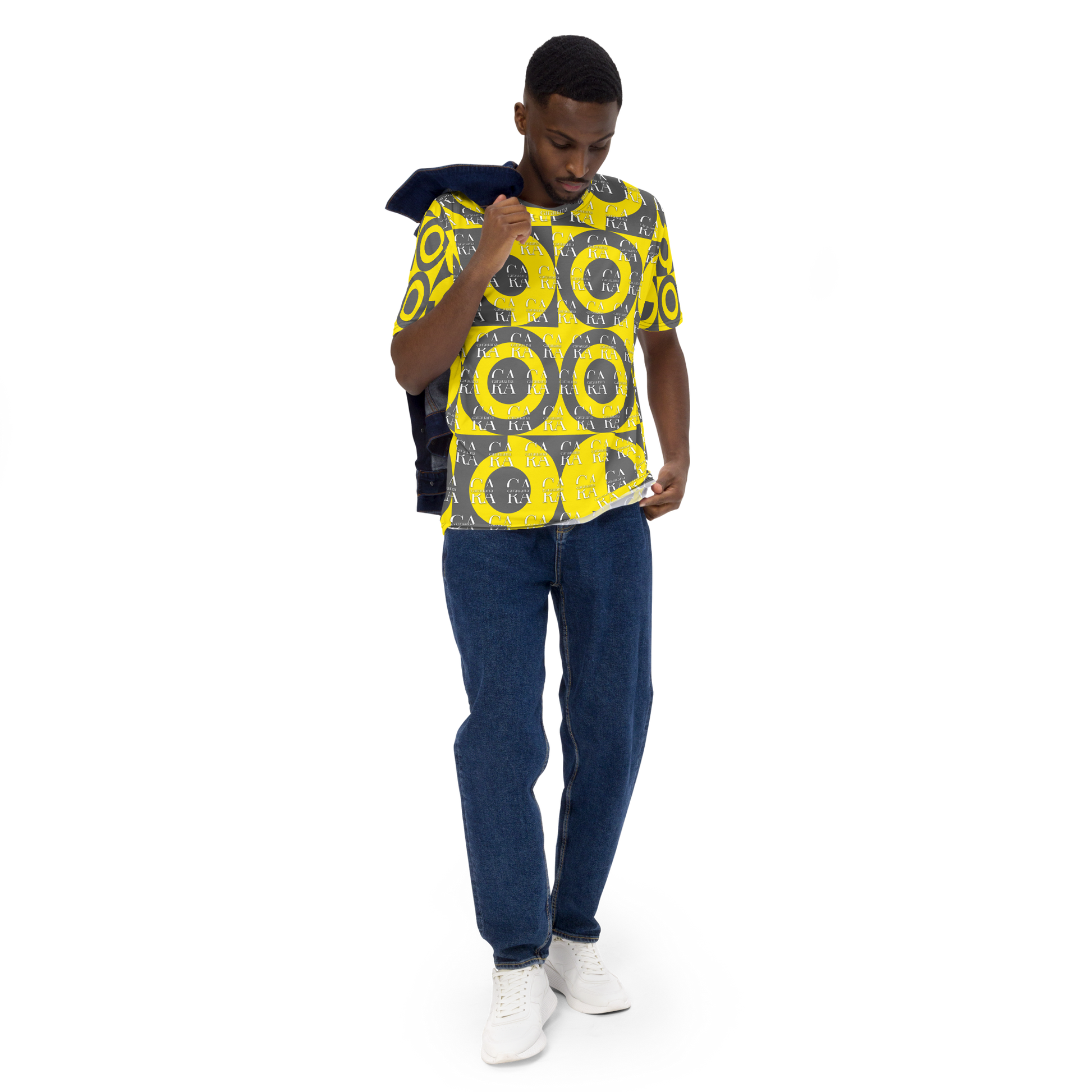 CaRaUaNa Men's t-shirt Grey Yellow Carauana Store
