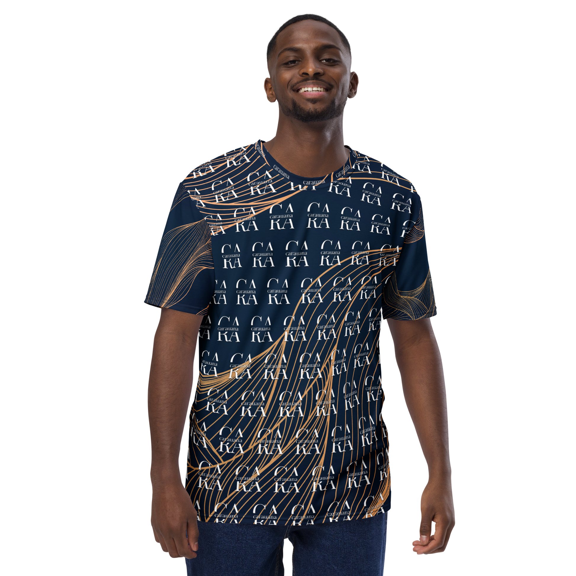 CaRaUaNa Men's t-shirt blue gold Carauana Store