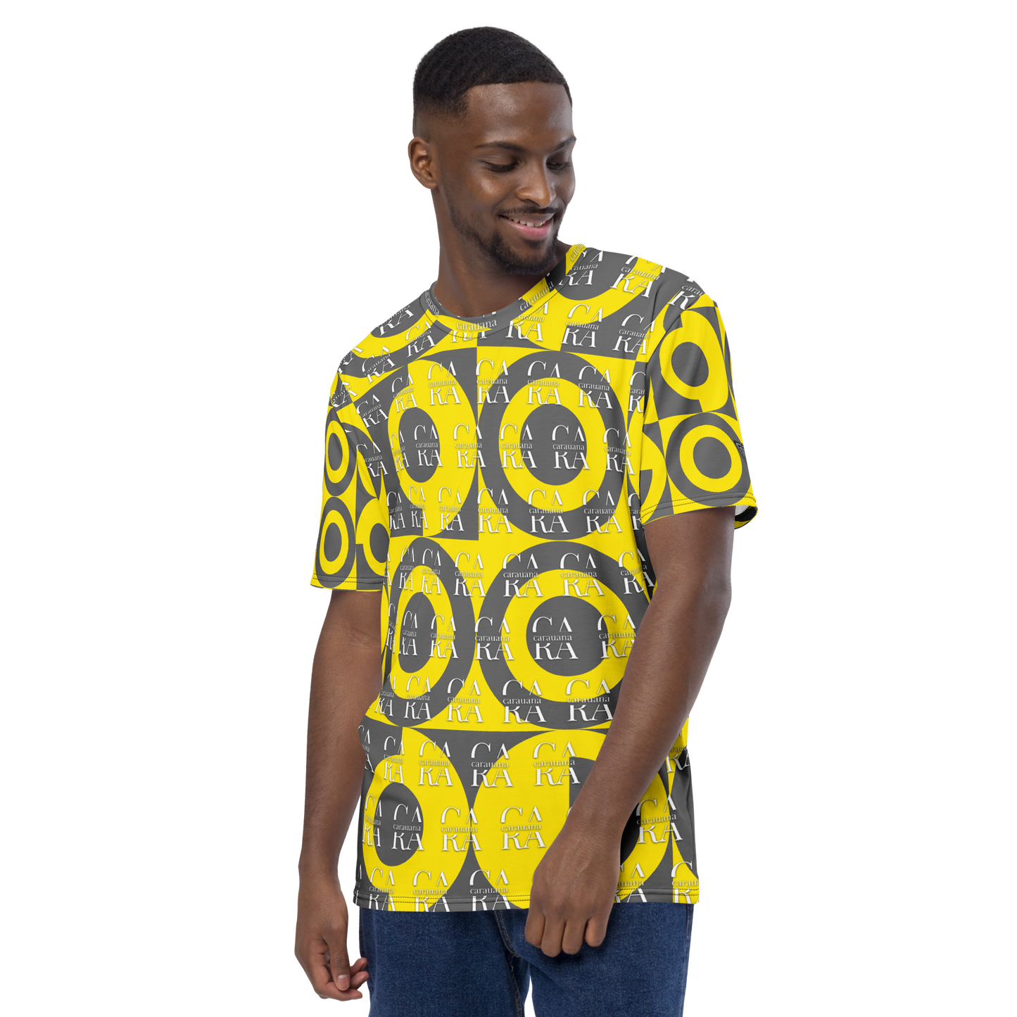 CaRaUaNa Men's t-shirt Grey Yellow Carauana Store
