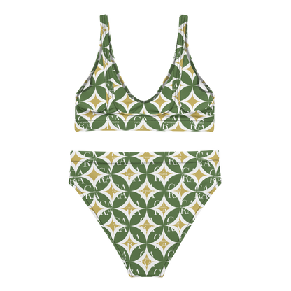 CaRaNaNa high-waisted bikini Green Pattern Carauana Store
