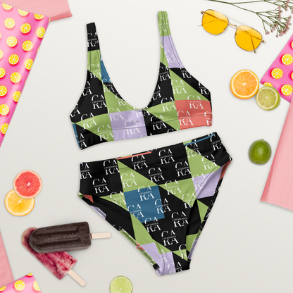 Carauana high-waisted bikini Green Black branded Carauana Store