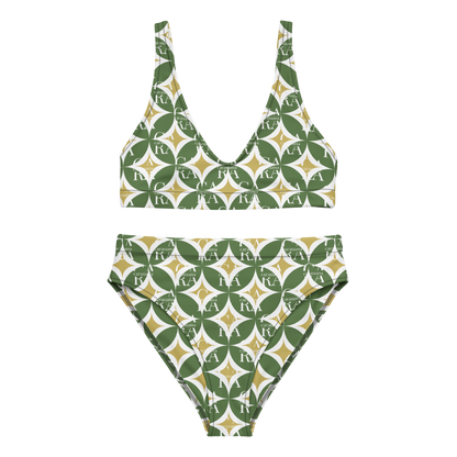CaRaNaNa high-waisted bikini Green Pattern Carauana Store