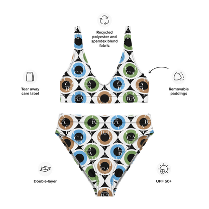 Carauana high-waisted bikini Pattern Eye Carauana Store