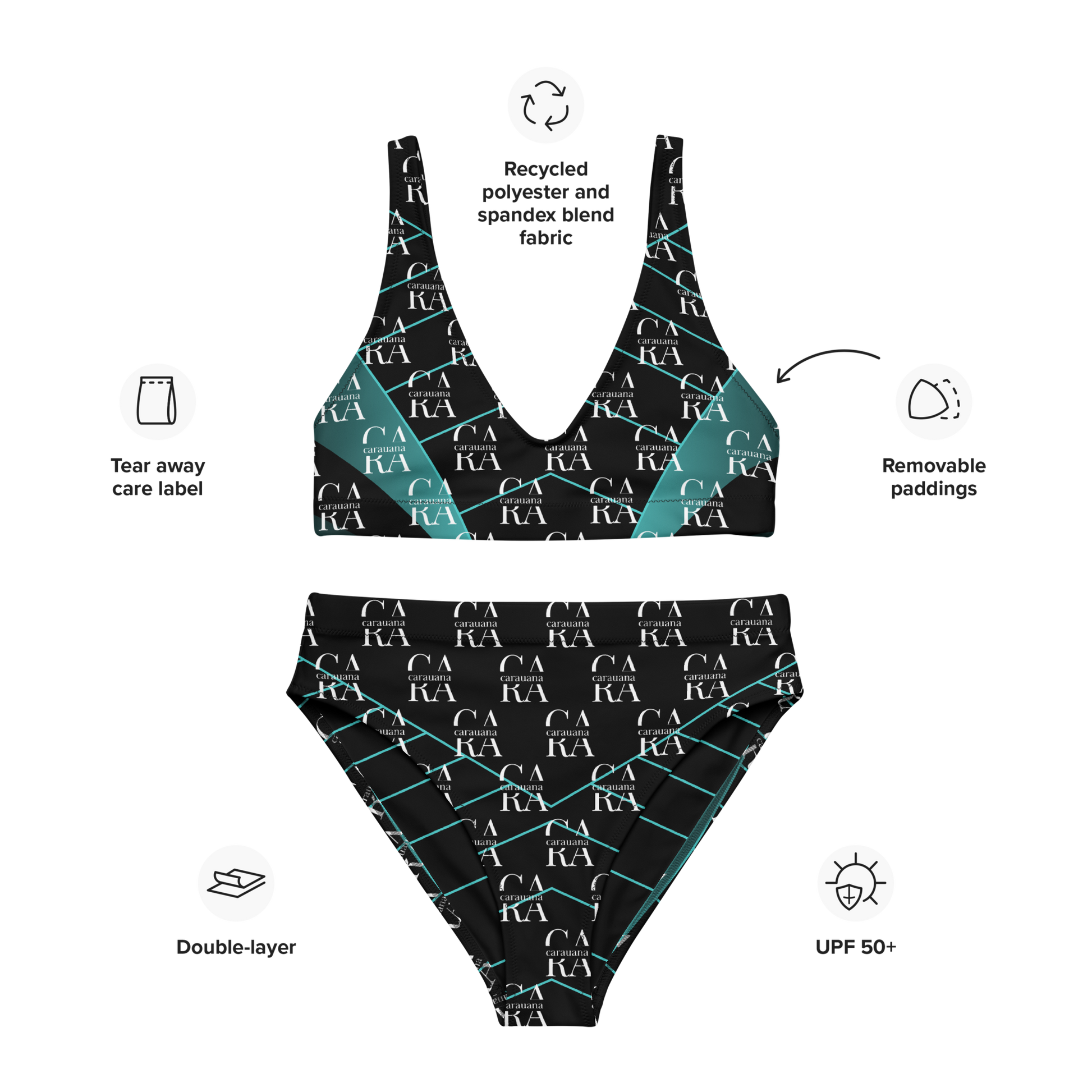 Original CaRaUaNa Costume Sets black turquoise Famous Carauana Store