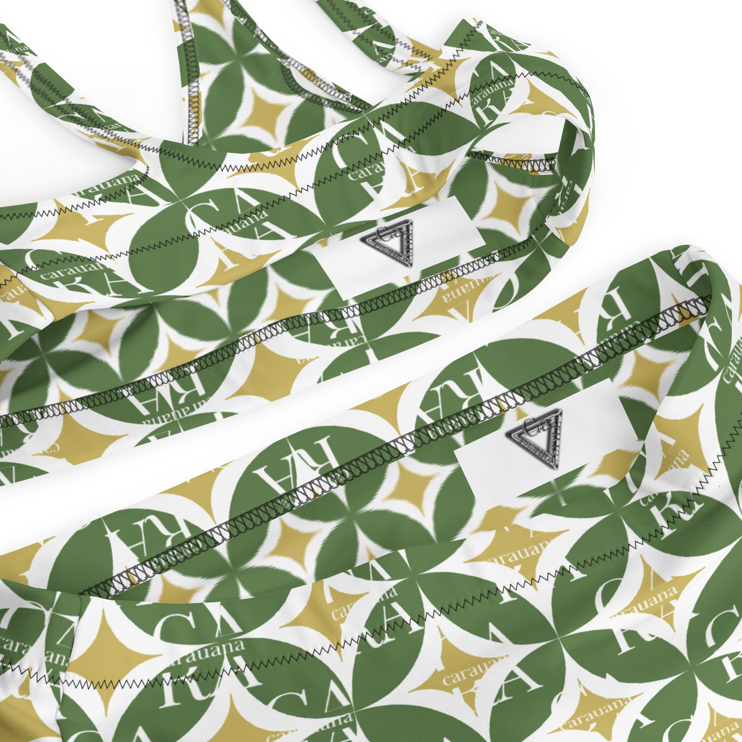 CaRaNaNa high-waisted bikini Green Pattern Carauana Store