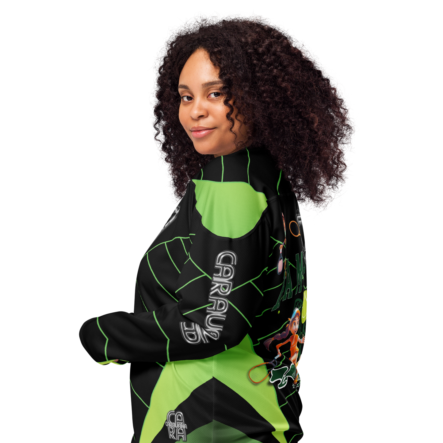 🥎 Premium® Sweatshirt CaRaUaNa – Tennis Black Green Carauana Store