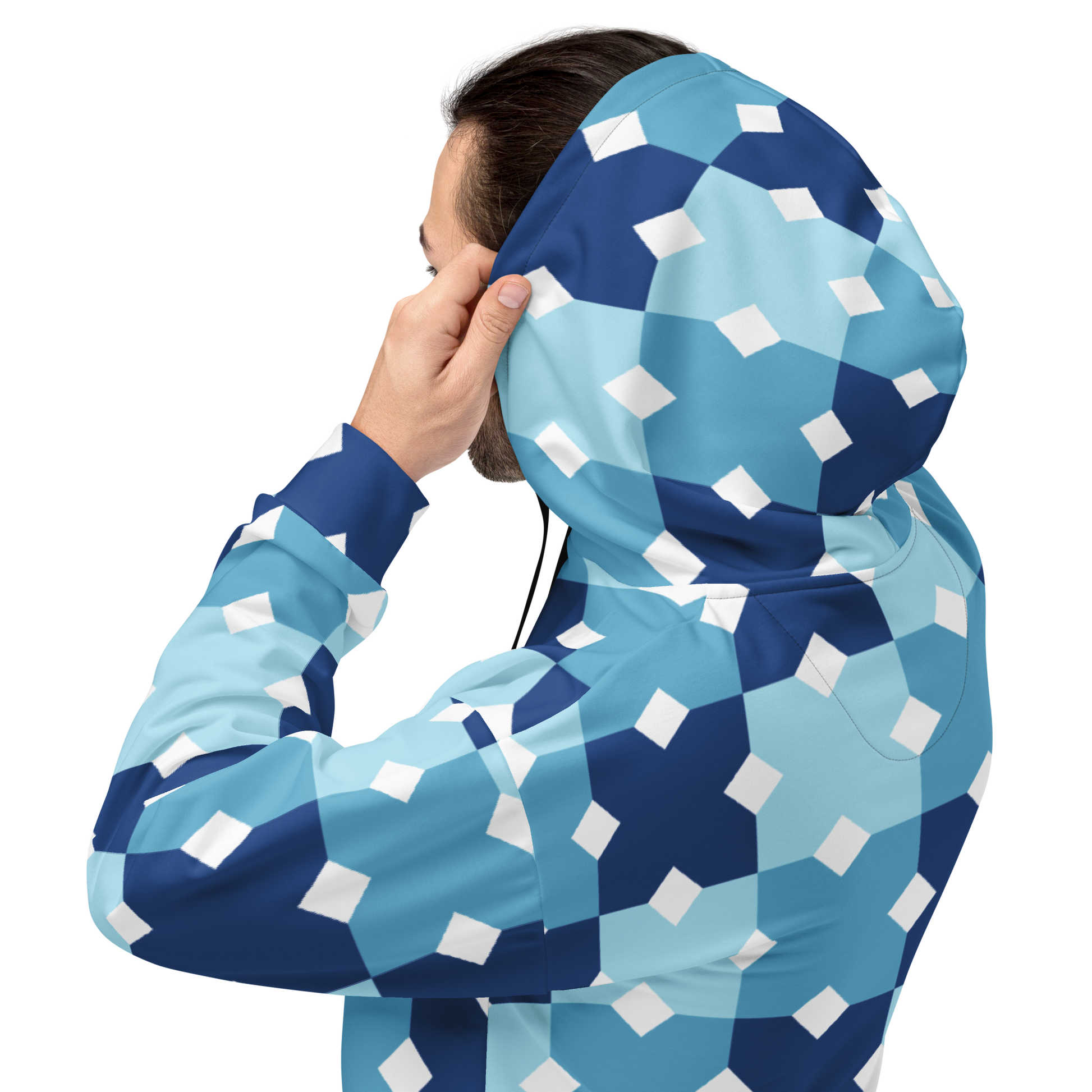 CaRaUaNa Unisex Hoodie Blue white Branded - CaRaUaNa Fashion