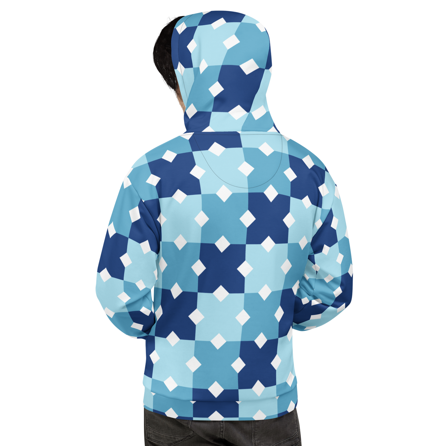 CaRaUaNa Unisex Hoodie Blue white Branded - CaRaUaNa Fashion