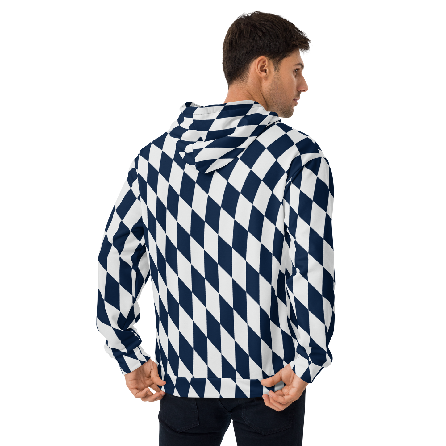 CaRaUaNa Unisex Hoodie Blue white - CaRaUaNa Fashion
