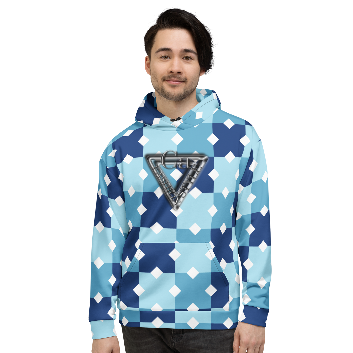 CaRaUaNa Unisex Hoodie Blue white Branded - CaRaUaNa Fashion