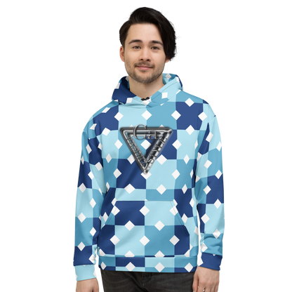 CaRaUaNa Unisex Hoodie Blue white Branded - CaRaUaNa Fashion