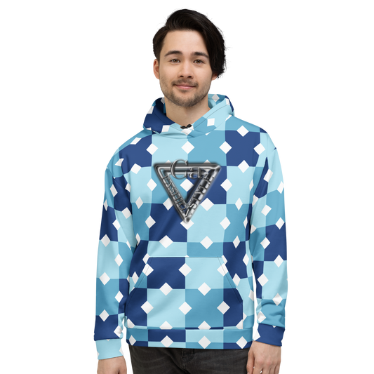 CaRaUaNa Unisex Hoodie Blue white Branded - CaRaUaNa Fashion