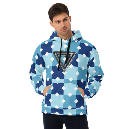CaRaUaNa Unisex Hoodie Blue white Branded - CaRaUaNa Fashion