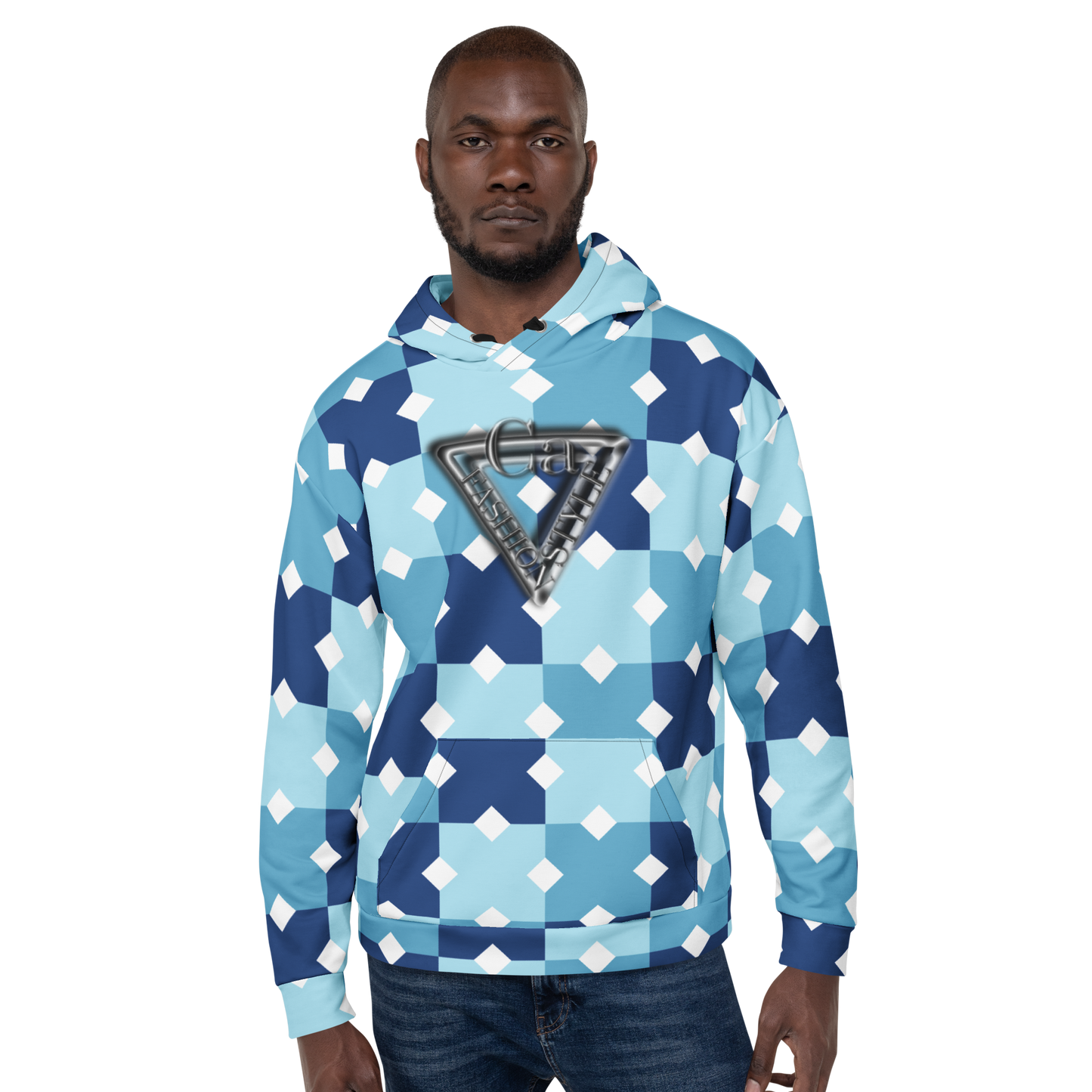 CaRaUaNa Unisex Hoodie Blue white Branded - CaRaUaNa Fashion