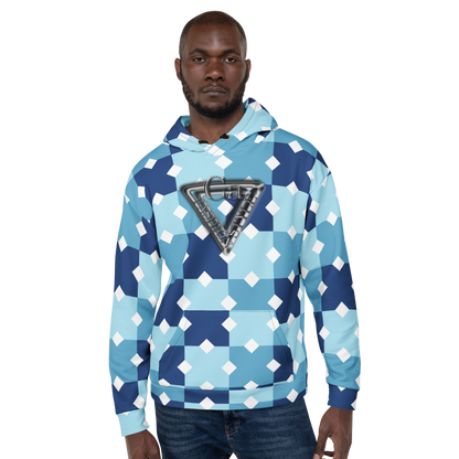 CaRaUaNa Unisex Hoodie Blue white Branded - CaRaUaNa Fashion