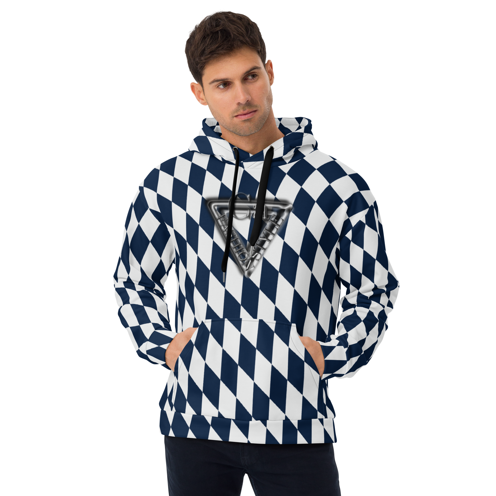 CaRaUaNa Unisex Hoodie Blue white - CaRaUaNa Fashion