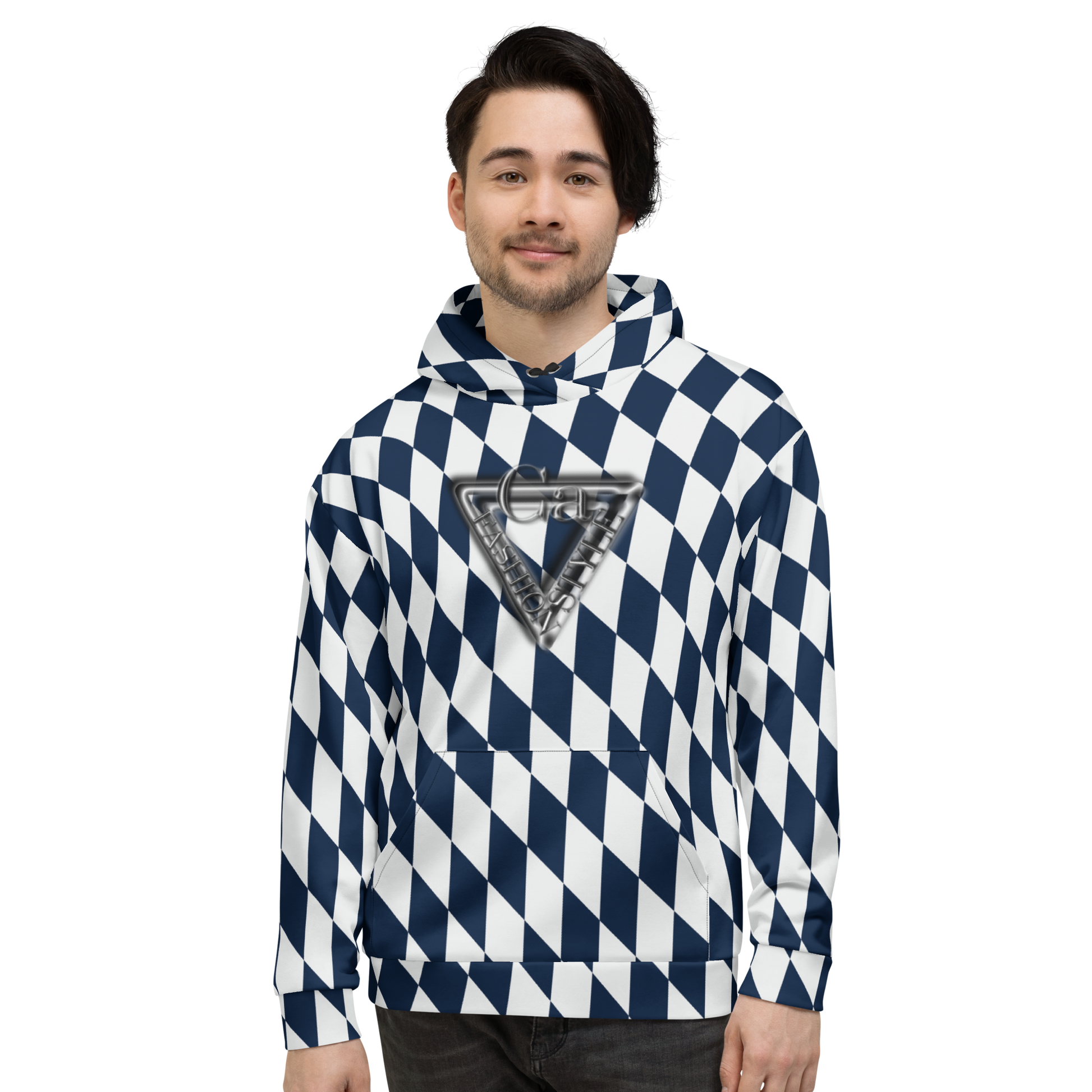 CaRaUaNa Unisex Hoodie Blue white - CaRaUaNa Fashion