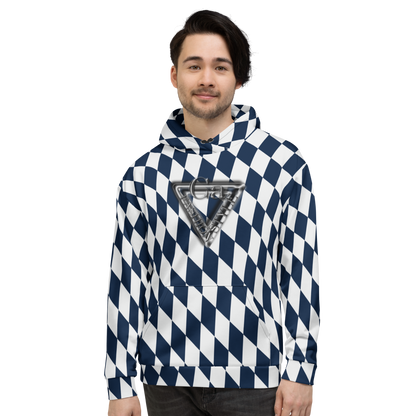 CaRaUaNa Unisex Hoodie Blue white - CaRaUaNa Fashion