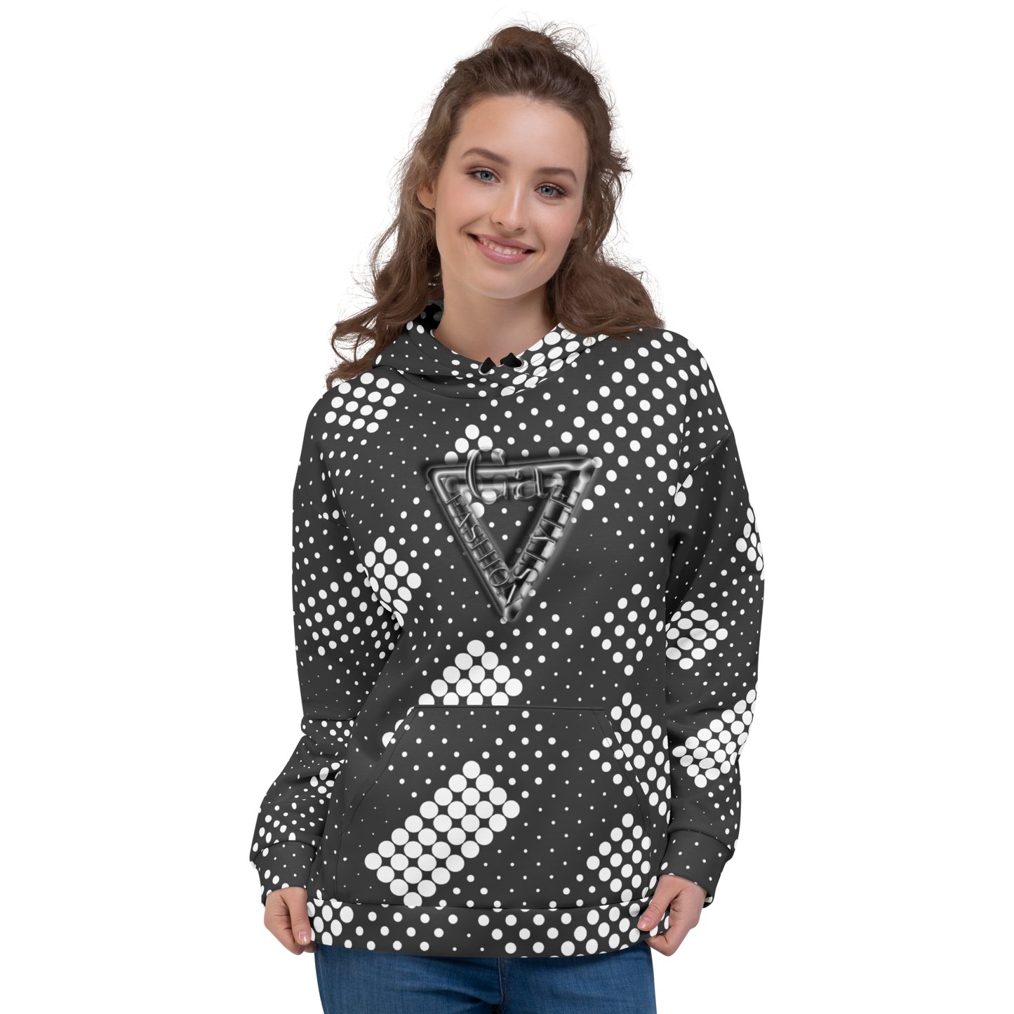 CaRaUaNa Unisex Hoodie Grey white - CaRaUaNa Fashion