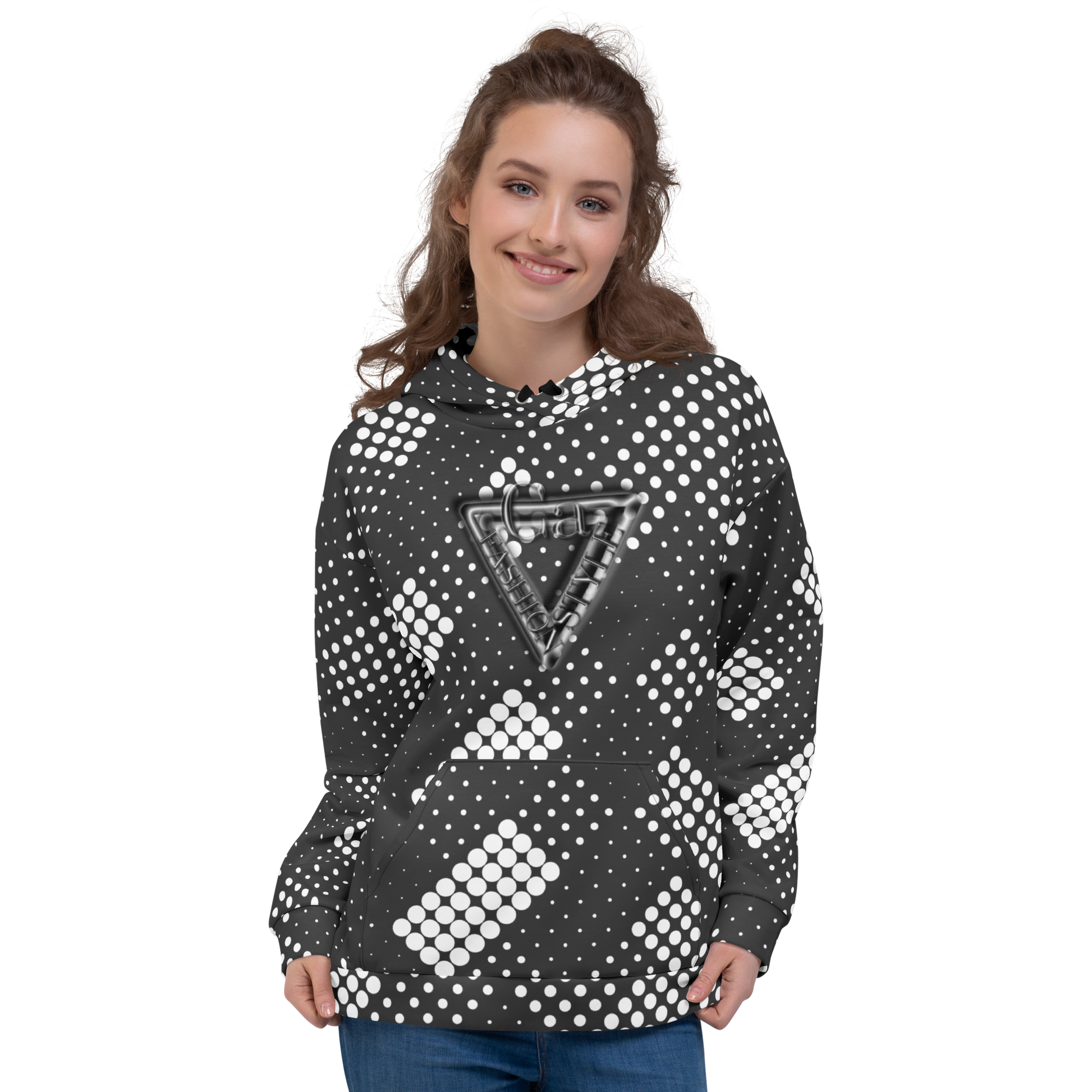 CaRaUaNa Unisex Hoodie Grey white - CaRaUaNa Fashion