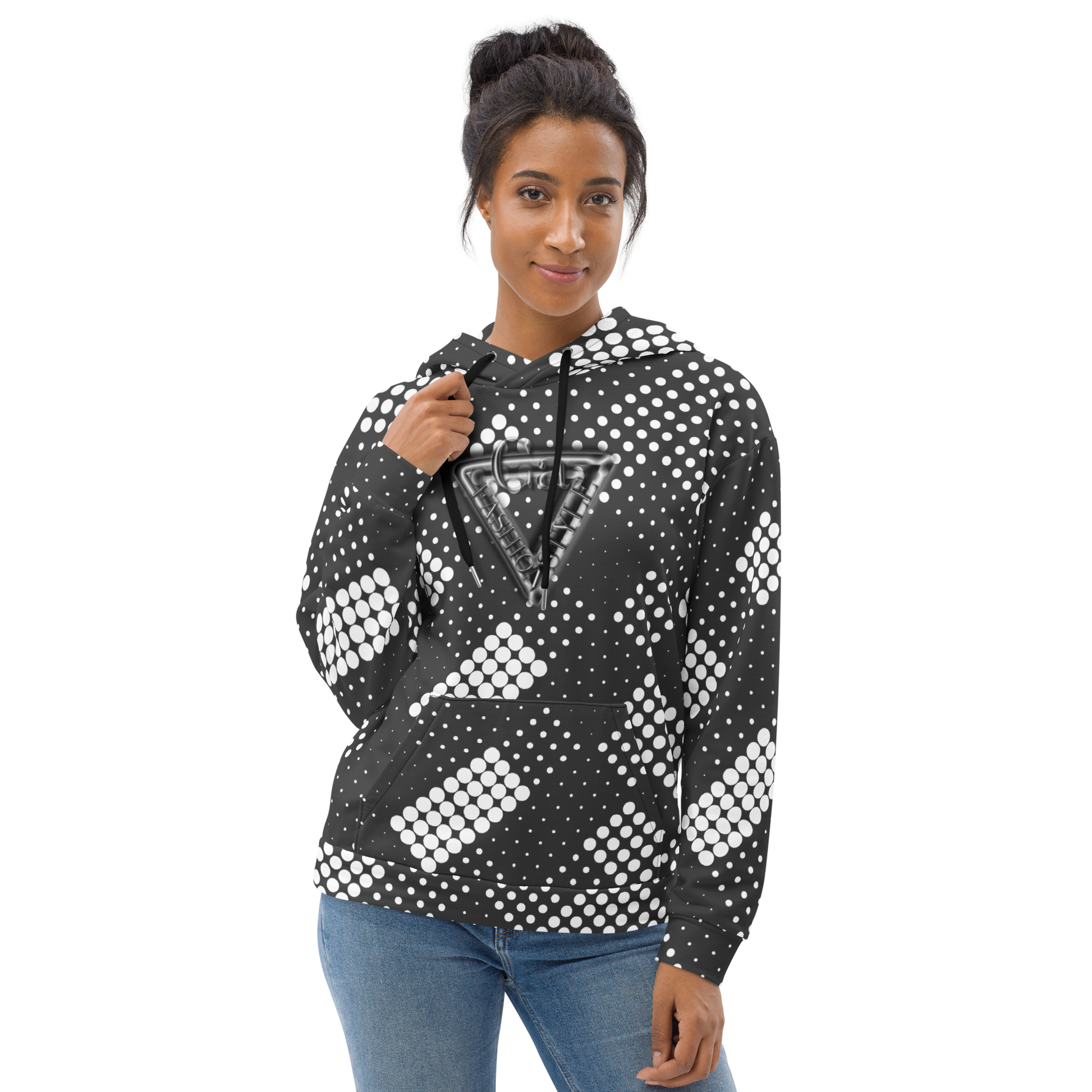 CaRaUaNa Unisex Hoodie Grey white - CaRaUaNa Fashion