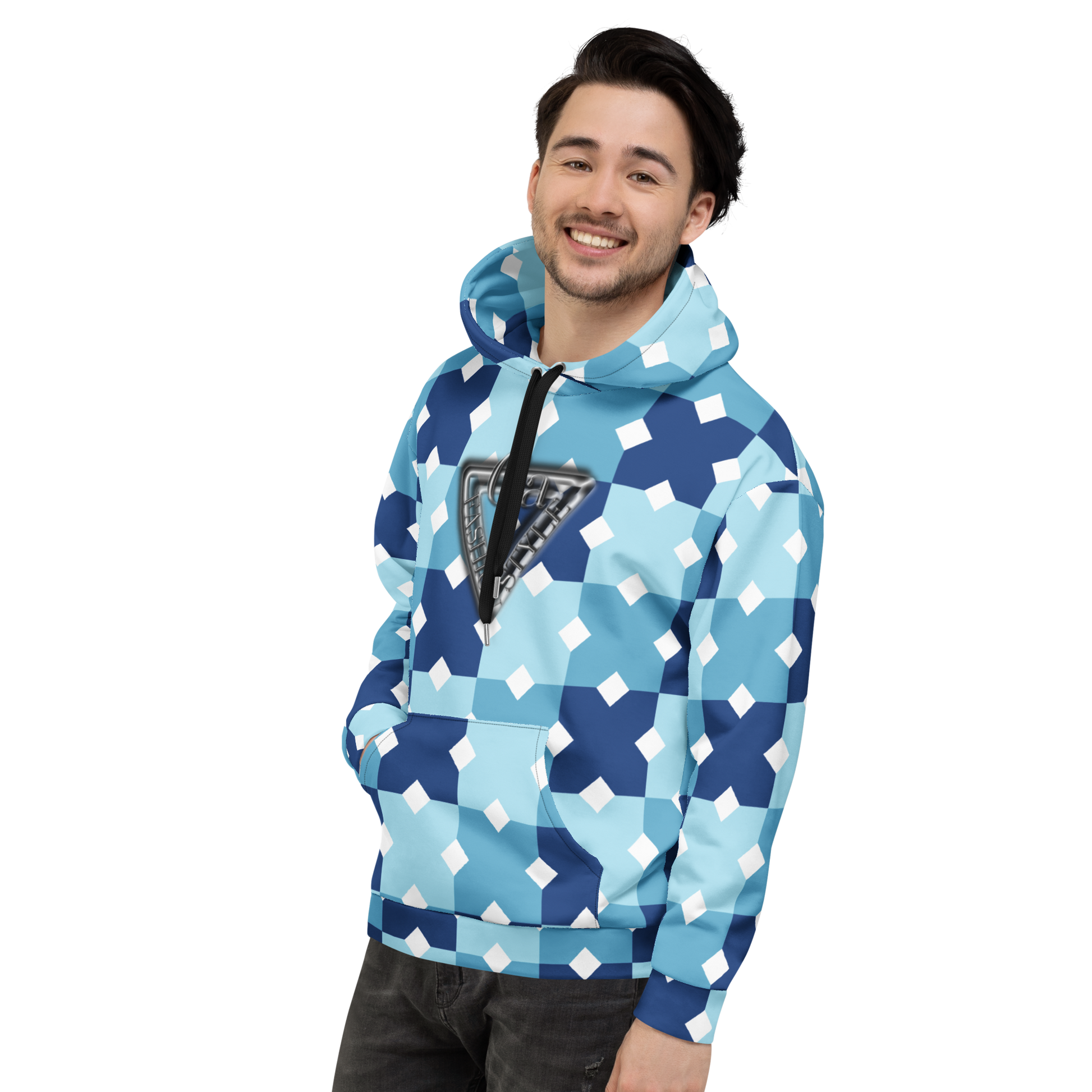 CaRaUaNa Unisex Hoodie Blue white Branded - CaRaUaNa Fashion