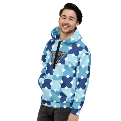 CaRaUaNa Unisex Hoodie Blue white Branded - CaRaUaNa Fashion