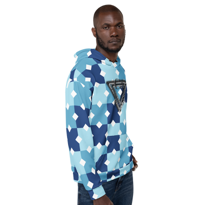 CaRaUaNa Unisex Hoodie Blue white Branded - CaRaUaNa Fashion