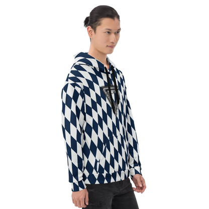 CaRaUaNa Unisex Hoodie Blue white - CaRaUaNa Fashion