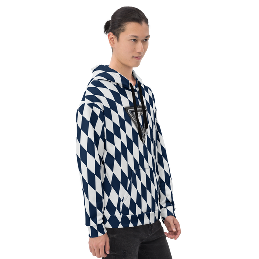 CaRaUaNa Unisex Hoodie Blue white - CaRaUaNa Fashion