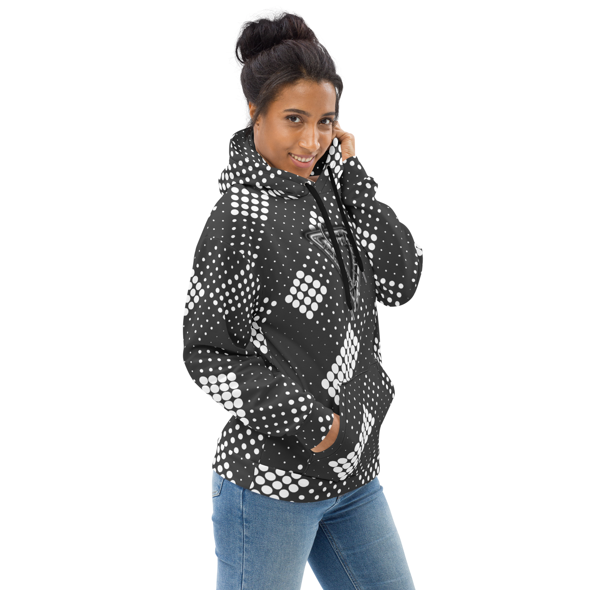 CaRaUaNa Unisex Hoodie Grey white - CaRaUaNa Fashion