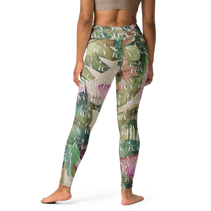 CaRaUaNa Leggings SPORT Green Beige branded Carauana Store