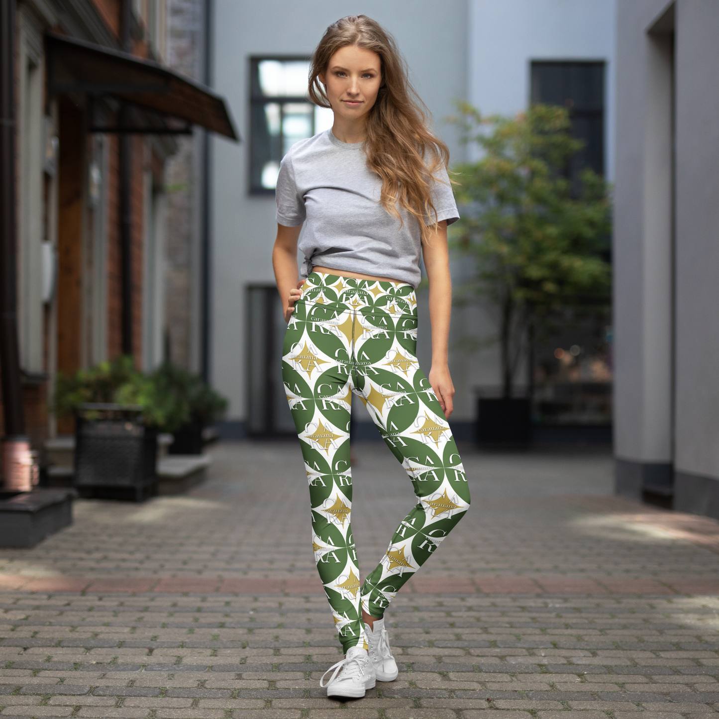CaRaUaNa Leggings SPORT Pattern Green Carauana Store