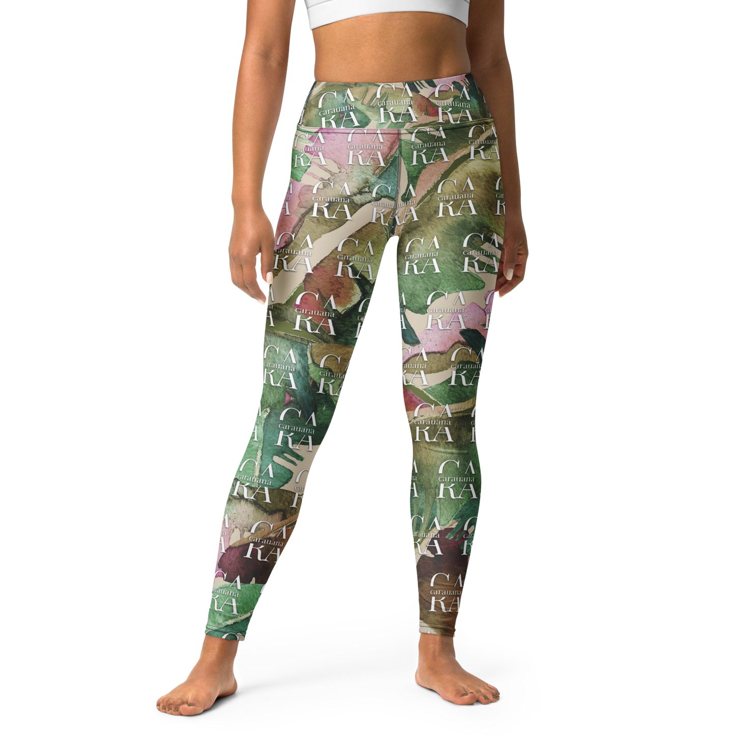 CaRaUaNa Leggings SPORT Green Beige branded Carauana Store