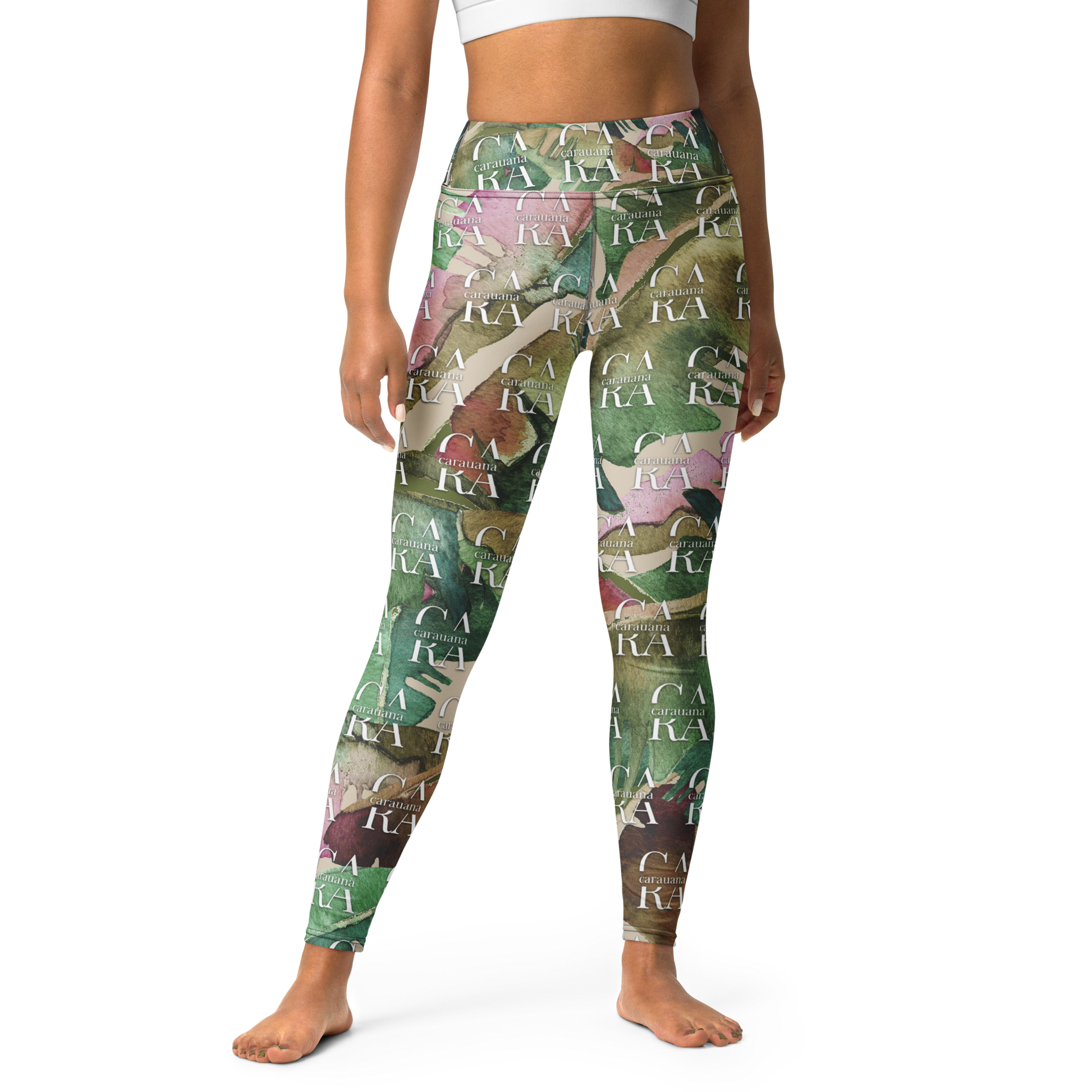 CaRaUaNa Leggings SPORT Green Beige branded Carauana Store